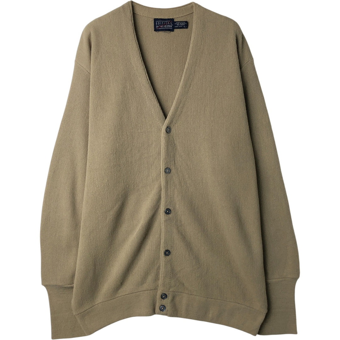 Vintage Van Heusen Editions acrylic knit cardigan, made in the USA, size L, men's. acrylic Beige type Vintage Second Hand