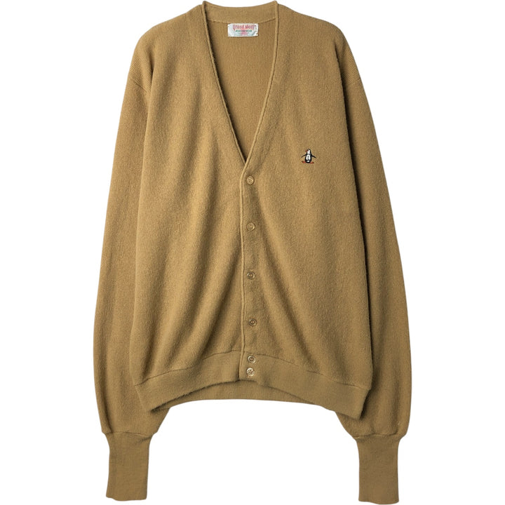 Grand Slam Acrylic Knit Cardigan, Made in USA, Men's XL Oron Acrylic Beige type Vintage Second Hand