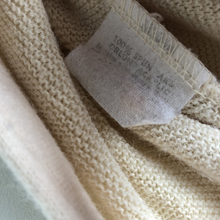 Vintage 80'S Jantzen acrylic knit cardigan, made in the USA, size M for men Oron Acrylic ivory Vintage Second Hand