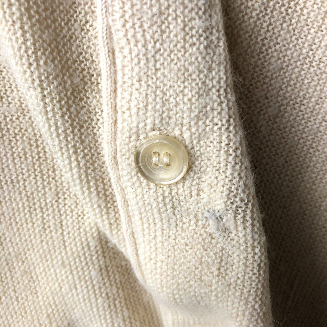 Vintage 80'S Jantzen acrylic knit cardigan, made in the USA, size M for men Oron Acrylic ivory Vintage Second Hand