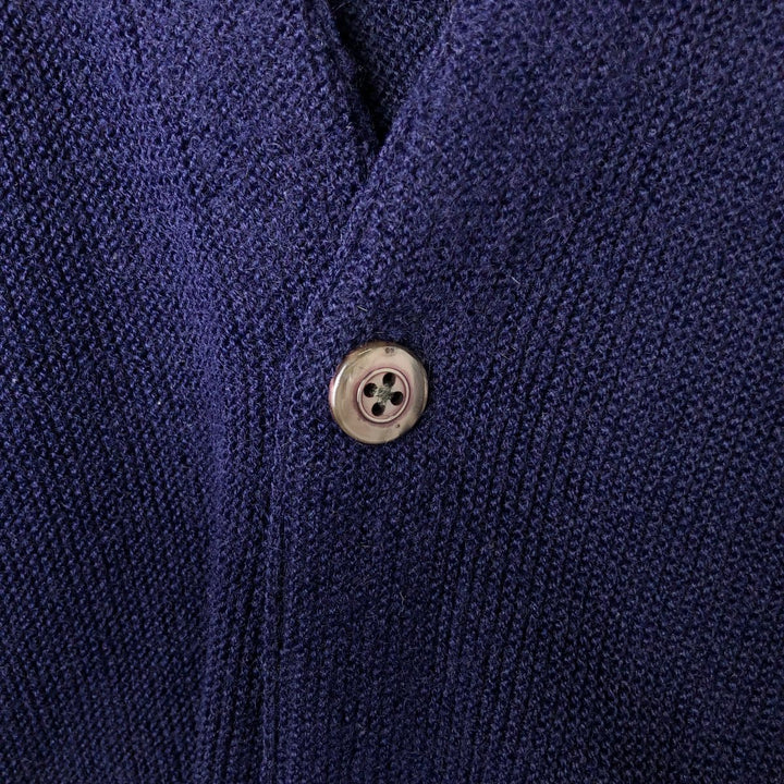 CLASSICS Acrylic Knit Cardigan, Made in USA, Men's XL acrylic navy blue type Vintage Second Hand