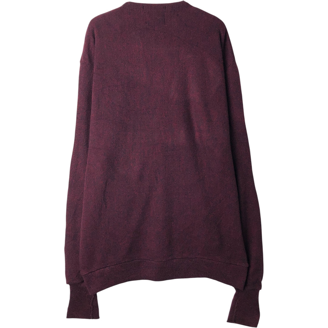 CypressLinks Acrylic Knit Cardigan, Made in USA, Men's XL acrylic burgundy type Vintage Second Hand