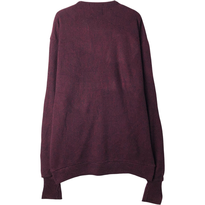 CypressLinks Acrylic Knit Cardigan, Made in USA, Men's XL acrylic burgundy type Vintage Second Hand