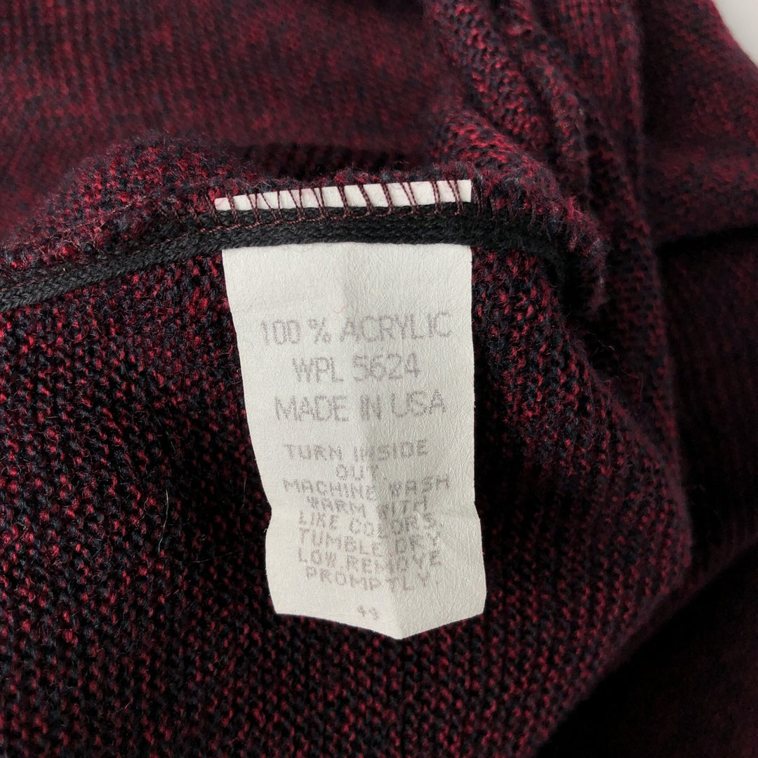 CypressLinks Acrylic Knit Cardigan, Made in USA, Men's XL acrylic burgundy type Vintage Second Hand