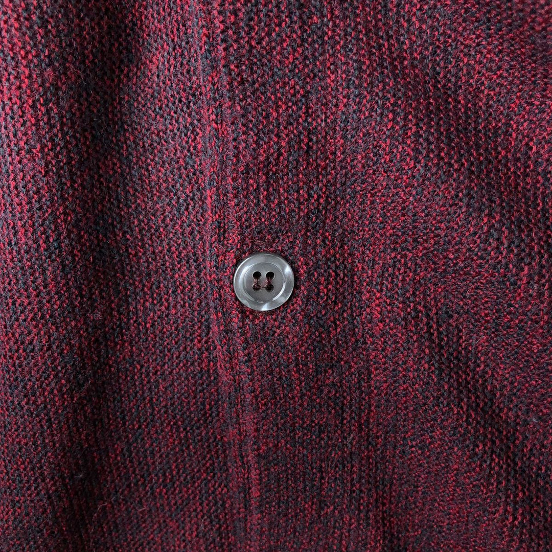 CypressLinks Acrylic Knit Cardigan, Made in USA, Men's XL acrylic burgundy type Vintage Second Hand