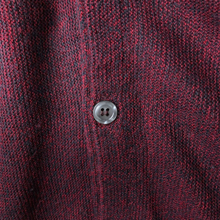 CypressLinks Acrylic Knit Cardigan, Made in USA, Men's XL acrylic burgundy type Vintage Second Hand