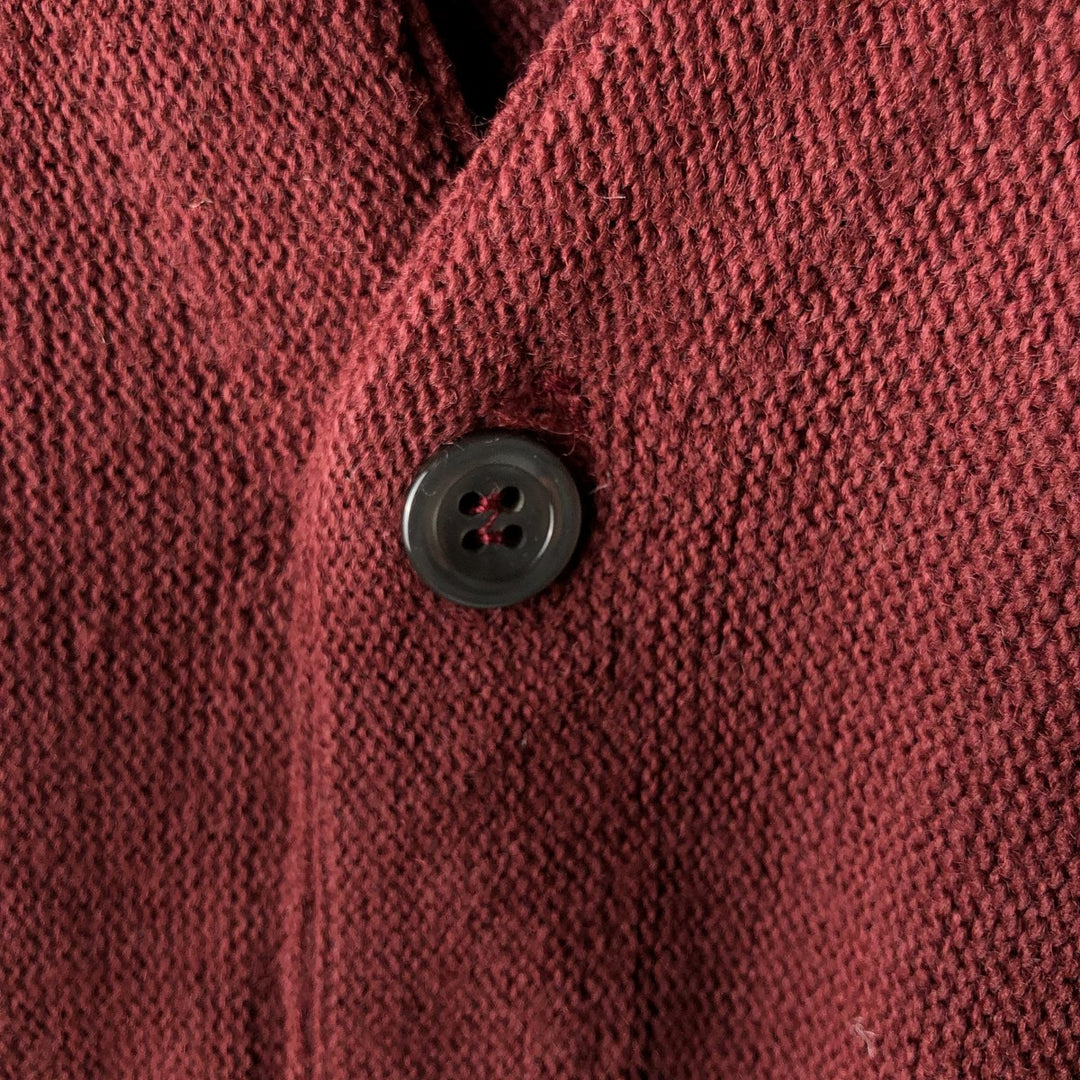 Vintage 1990'S ParFour acrylic knit cardigan, made in the USA, size L, men's acrylic burgundy type Vintage Second Hand