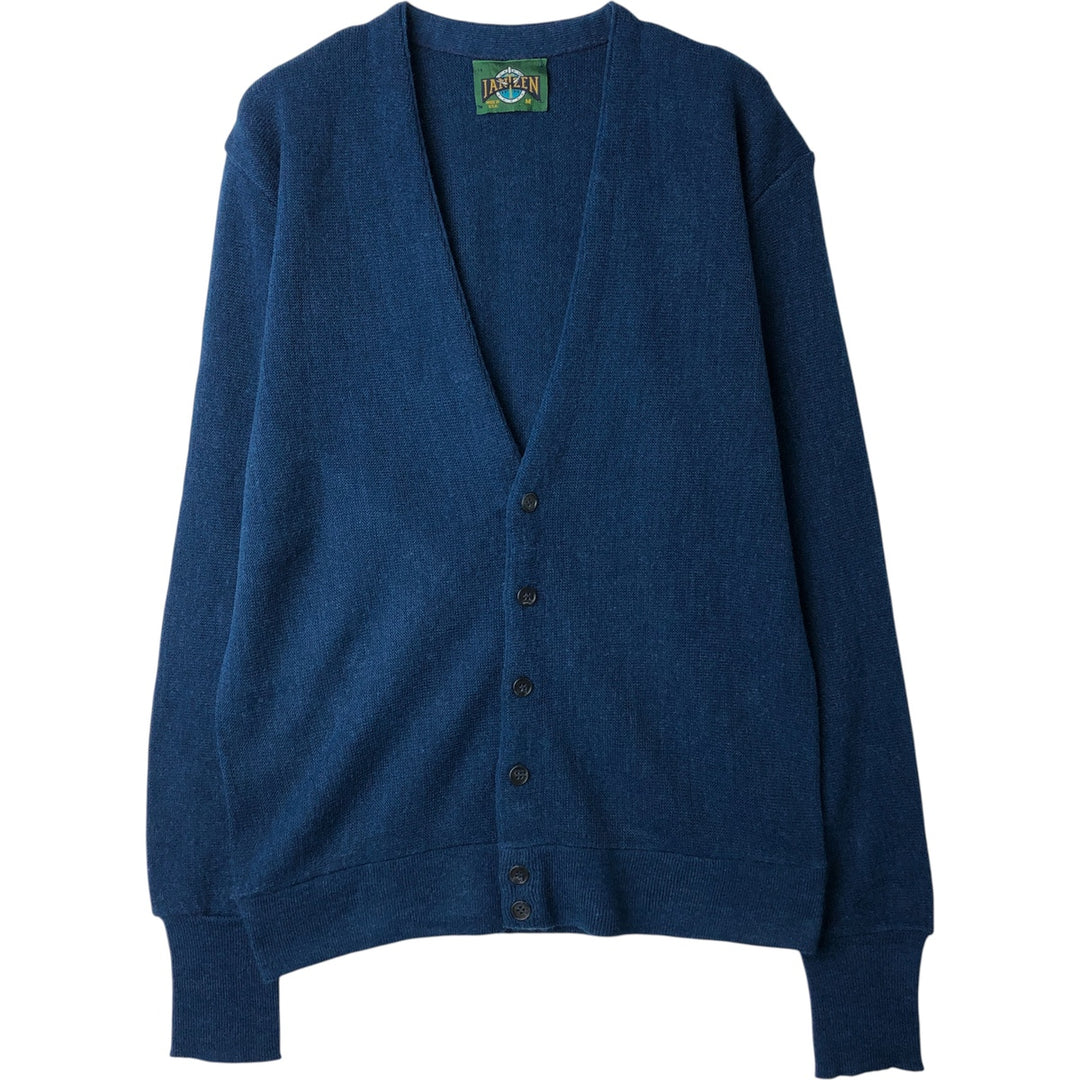 Vintage 90'S Jantzen acrylic knit cardigan, made in the USA, size M, men's acrylic navy blue type Vintage Second Hand