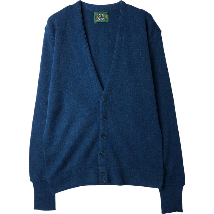 Vintage 90'S Jantzen acrylic knit cardigan, made in the USA, size M, men's acrylic navy blue type Vintage Second Hand