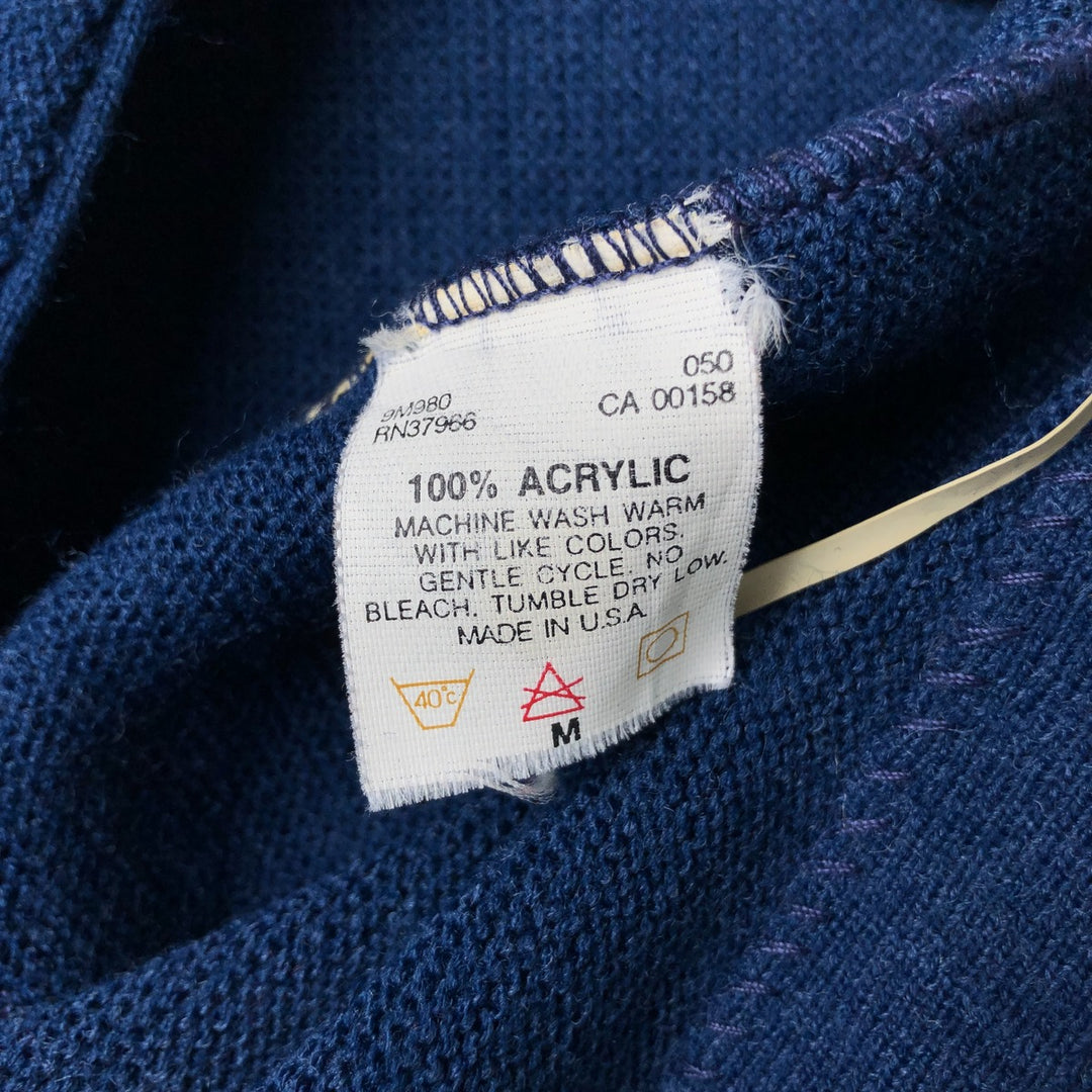 Vintage 90'S Jantzen acrylic knit cardigan, made in the USA, size M, men's acrylic navy blue type Vintage Second Hand