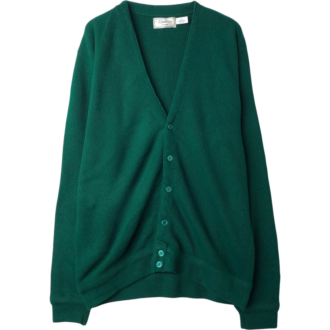 Classics Acrylic Knit Cardigan, Made in USA, Men's Size L acrylic green type Vintage Second Hand