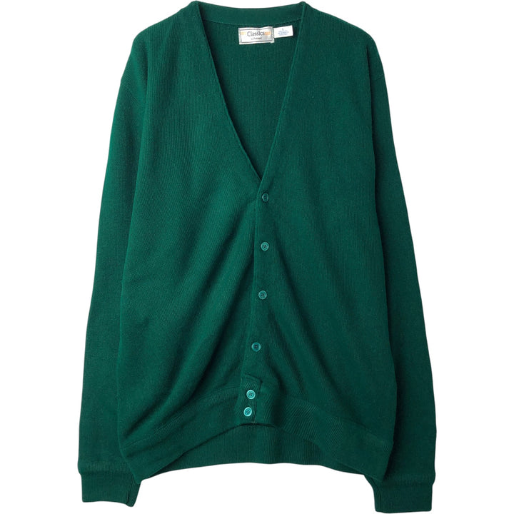 Classics Acrylic Knit Cardigan, Made in USA, Men's Size L acrylic green type Vintage Second Hand