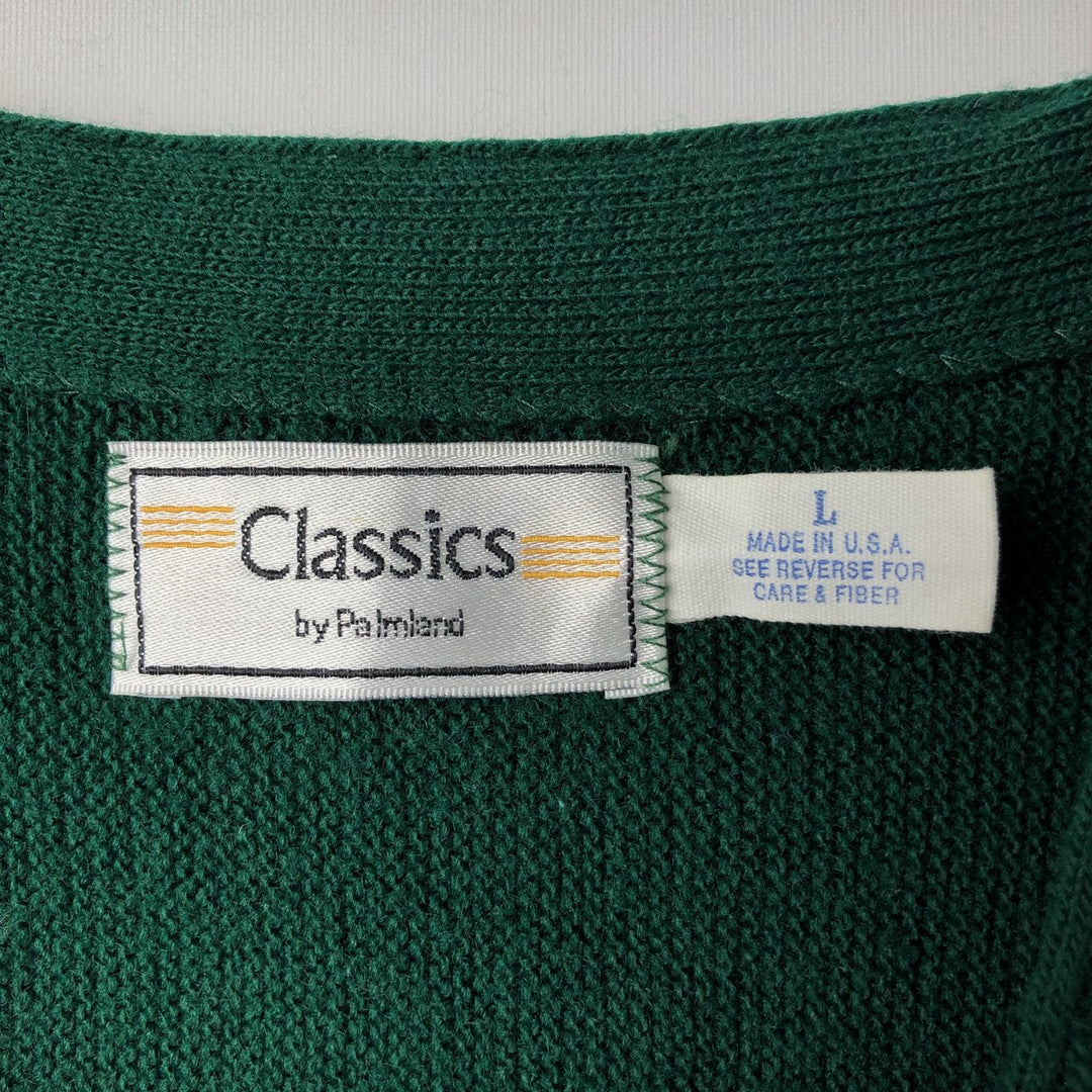 Classics Acrylic Knit Cardigan, Made in USA, Men's Size L acrylic green type Vintage Second Hand