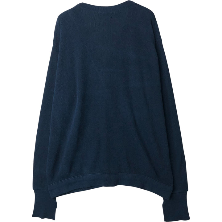 Van Heusen Acrylic Knit Cardigan, Made in USA, Men's XL acrylic navy blue type Vintage Second Hand