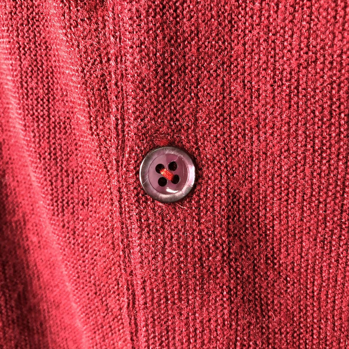 MERVYN'S SPORTSMAN Acrylic Knit Cardigan, Made in USA, Men's Size L Oron Acrylic burgundy type Vintage Second Hand