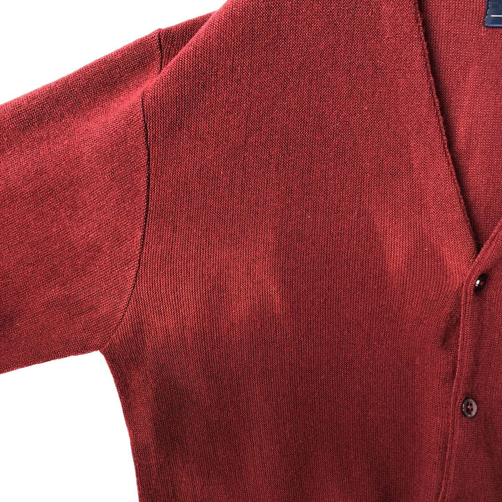 MERVYN'S SPORTSMAN Acrylic Knit Cardigan, Made in USA, Men's Size L Oron Acrylic burgundy type Vintage Second Hand
