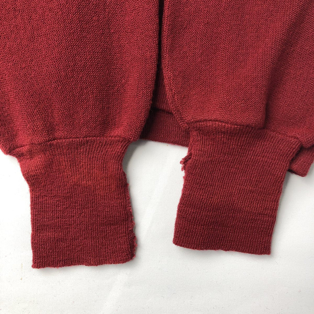 MERVYN'S SPORTSMAN Acrylic Knit Cardigan, Made in USA, Men's Size L Oron Acrylic burgundy type Vintage Second Hand