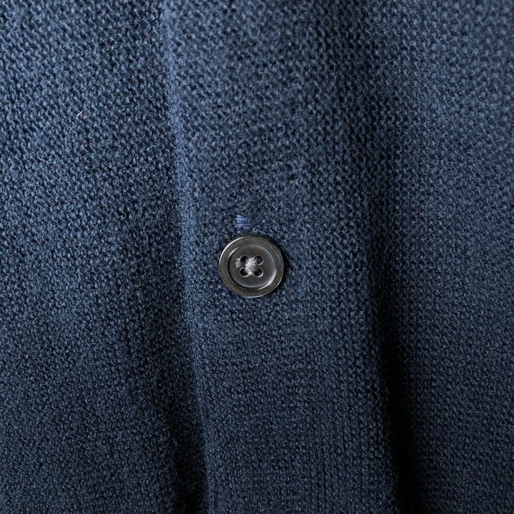 Arrow TOURNAMENT Acrylic Knit Cardigan, Made in USA, Men's XL acrylic navy blue type Vintage Second Hand