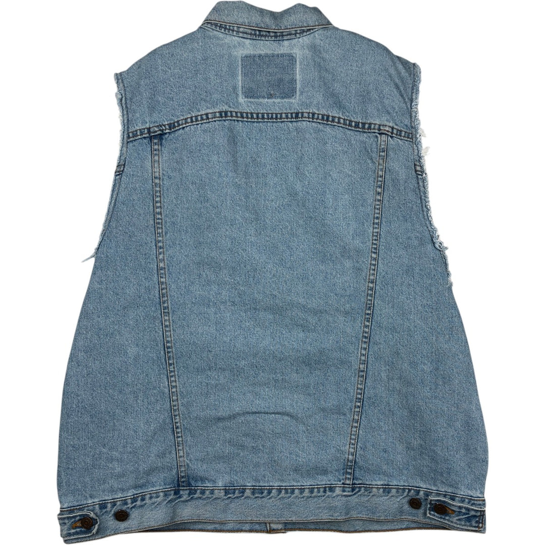 90'S Levi's 70507-0334 Cut-Off Denim Vest, Made in USA, Men's Size XL, Vintage cotton blue type Vintage Second Hand