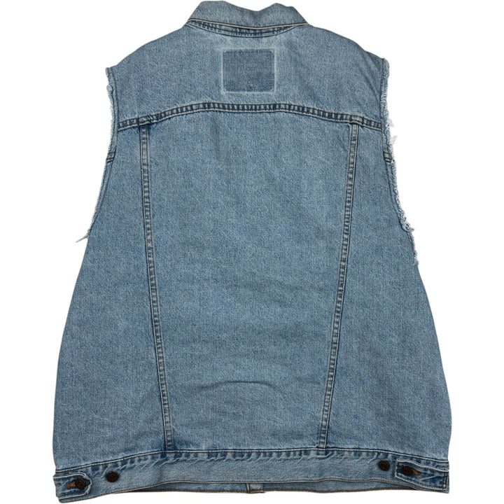 90'S Levi's 70507-0334 Cut-Off Denim Vest, Made in USA, Men's Size XL, Vintage cotton blue type Vintage Second Hand