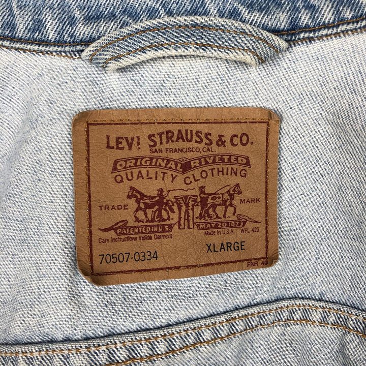 90'S Levi's 70507-0334 Cut-Off Denim Vest, Made in USA, Men's Size XL, Vintage cotton blue type Vintage Second Hand