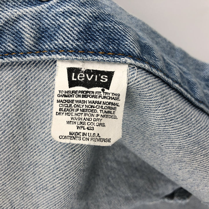 90'S Levi's 70507-0334 Cut-Off Denim Vest, Made in USA, Men's Size XL, Vintage cotton blue type Vintage Second Hand