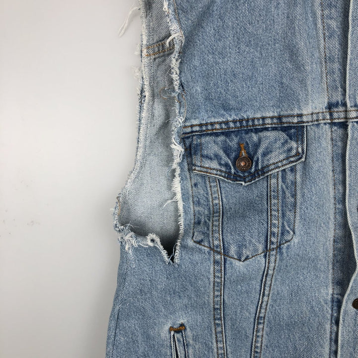 90'S Levi's 70507-0334 Cut-Off Denim Vest, Made in USA, Men's Size XL, Vintage cotton blue type Vintage Second Hand