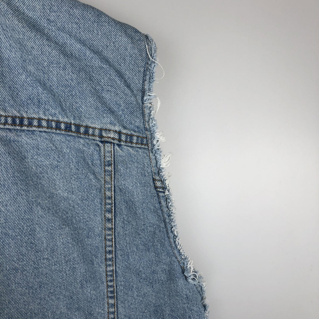 90'S Levi's 70507-0334 Cut-Off Denim Vest, Made in USA, Men's Size XL, Vintage cotton blue type Vintage Second Hand