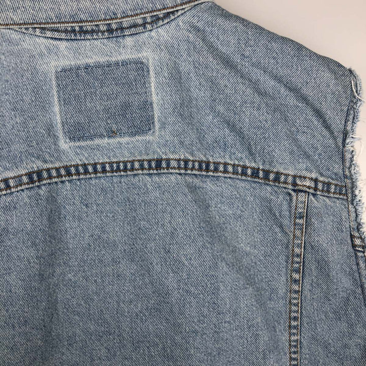 90'S Levi's 70507-0334 Cut-Off Denim Vest, Made in USA, Men's Size XL, Vintage cotton blue type Vintage Second Hand