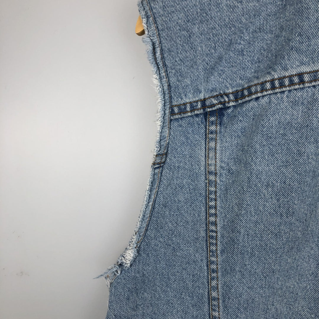 90'S Levi's 70507-0334 Cut-Off Denim Vest, Made in USA, Men's Size XL, Vintage cotton blue type Vintage Second Hand