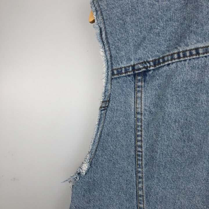 90'S Levi's 70507-0334 Cut-Off Denim Vest, Made in USA, Men's Size XL, Vintage cotton blue type Vintage Second Hand