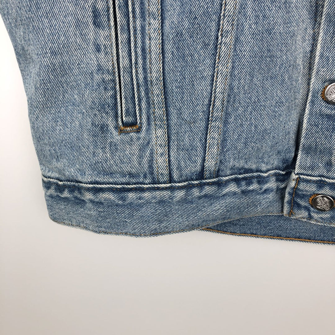 Harley-Davidson Stars and Stripes Cut-Off Denim Vest, Made in USA, Men's Size Small cotton blue type Vintage Second Hand