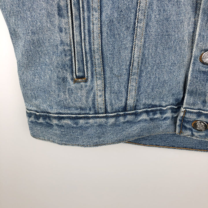 Harley-Davidson Stars and Stripes Cut-Off Denim Vest, Made in USA, Men's Size Small cotton blue type Vintage Second Hand