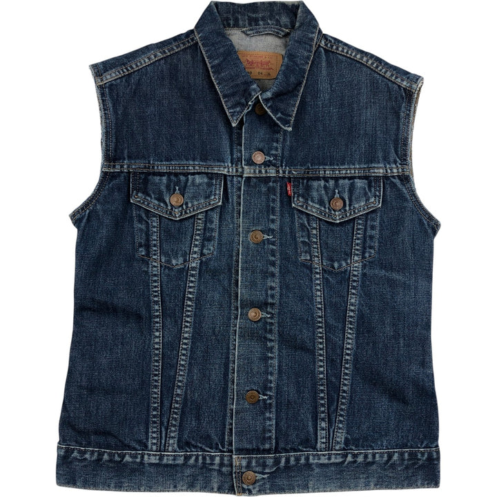 2000'S Levi's 70590-0402 European Model Cut-Off Denim Vest, Men's Size L cotton navy blue type Vintage Second Hand