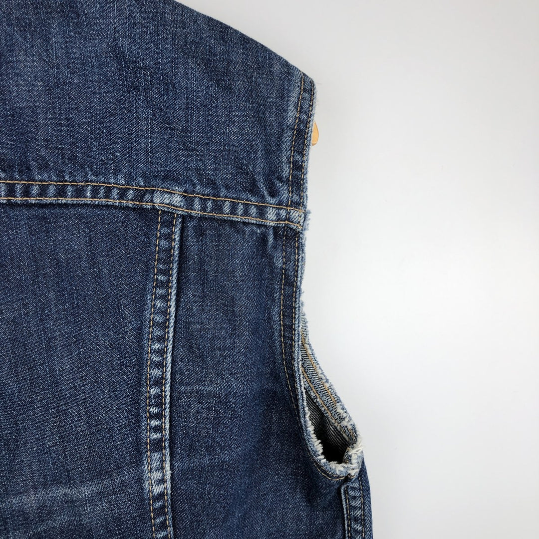2000'S Levi's 70590-0402 European Model Cut-Off Denim Vest, Men's Size L cotton navy blue type Vintage Second Hand