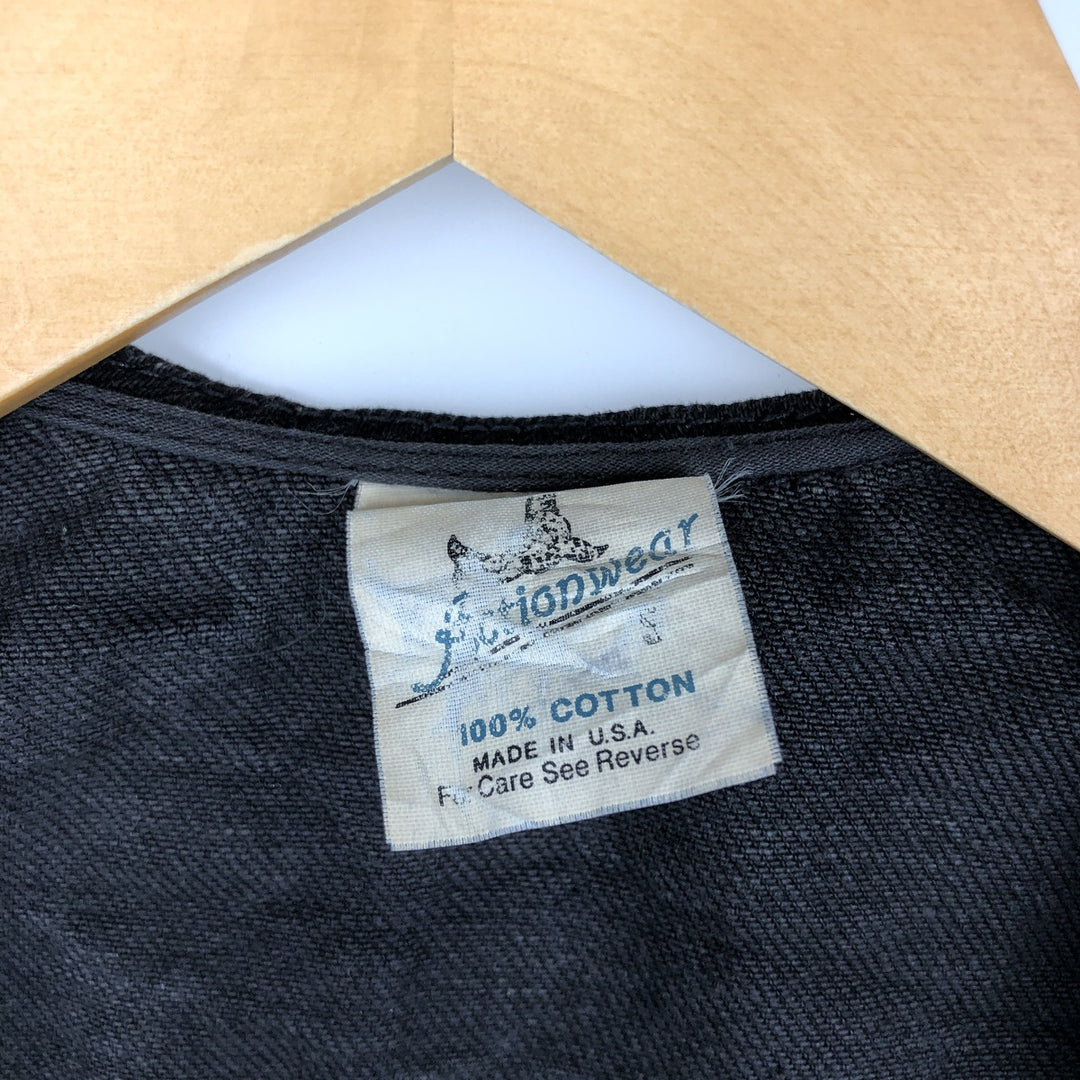 90'S Action Wear Vintage Denim Vest, Made in USA, Men's Size Small cotton black type Vintage Second Hand