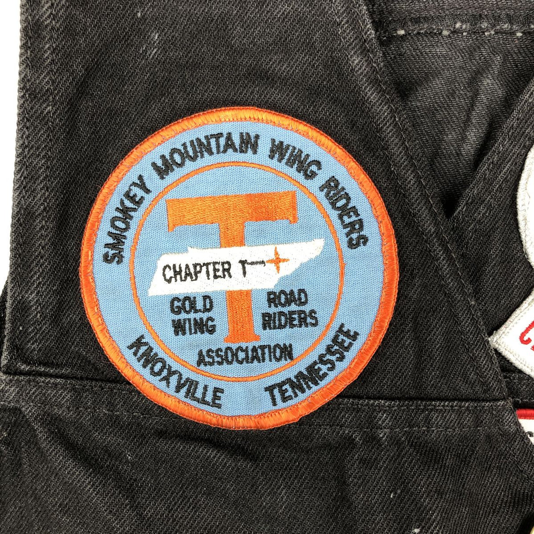 90'S Action Wear Vintage Denim Vest, Made in USA, Men's Size Small cotton black type Vintage Second Hand