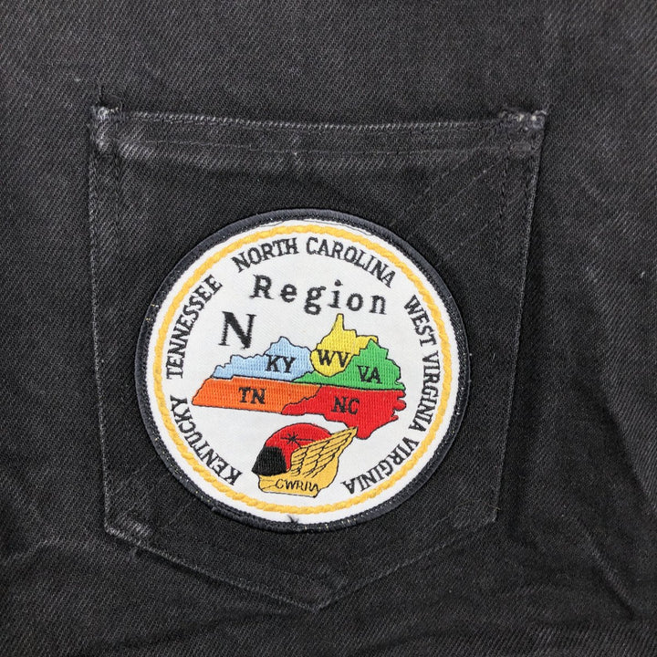 90'S Action Wear Vintage Denim Vest, Made in USA, Men's Size Small cotton black type Vintage Second Hand