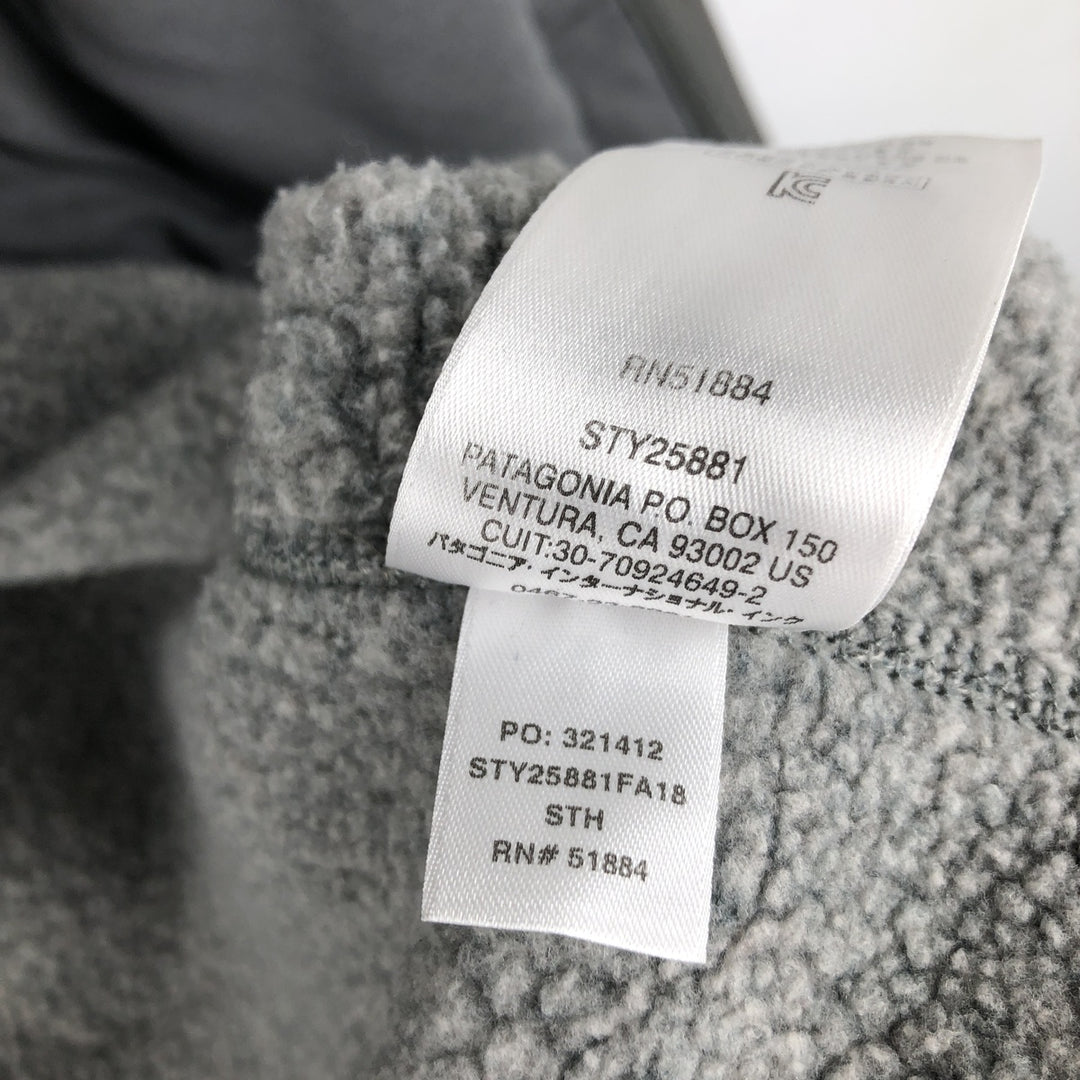 Patagonia STY225881FA18 Men's Fleece Vest (XXL) polyester gray type Vintage Second Hand