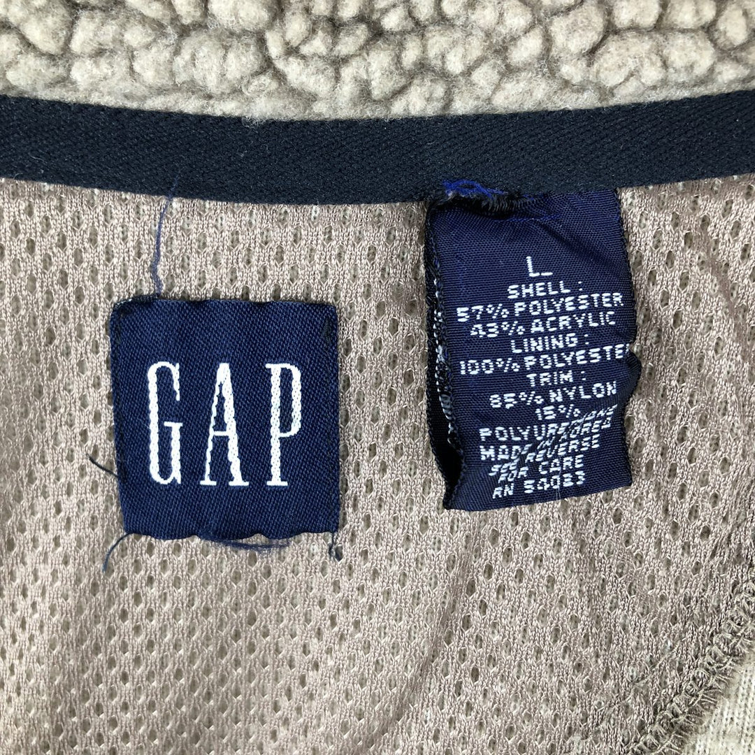 90'S GAP Vintage Boa Vest, Men's Size L polyester Beige type Vintage Second Hand
