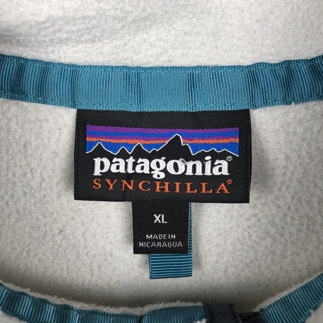 Patagonia Lightweight Synchilla Snap Tee 25455FA17 Half-Snap Fleece Pullover, Women's XL polyester gray type Vintage Second Hand
