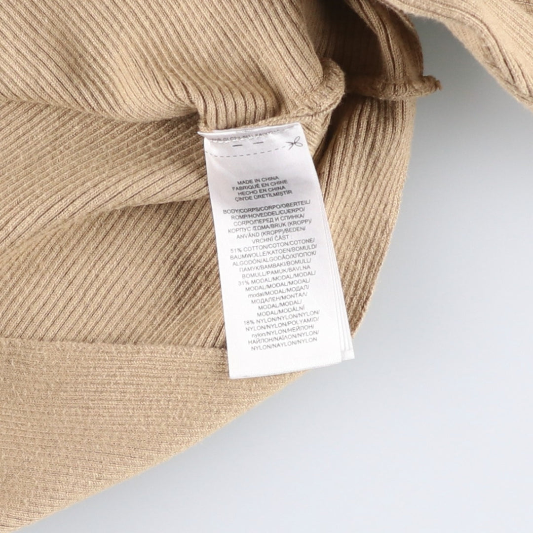 Ralph Lauren boat neck cotton knit sweater, women's size M (approx.) cotton Beige type Vintage Second Hand