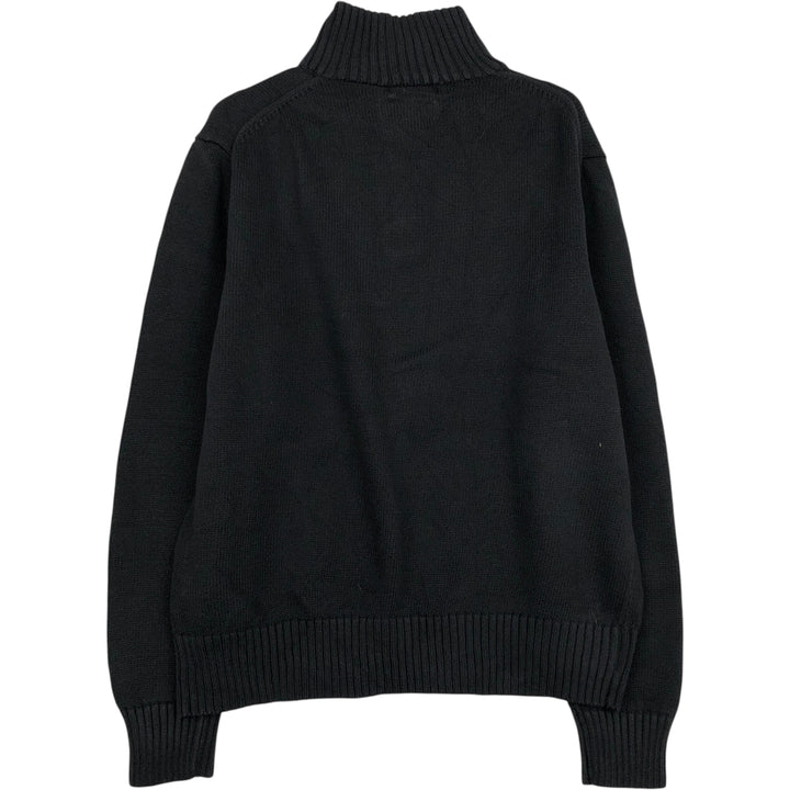 Ralph Lauren POLO RALPH LAUREN Cotton knit half button sweater Women's M size cotton black type Vintage Second Hand