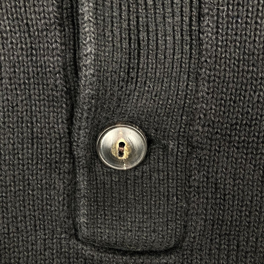 Ralph Lauren POLO RALPH LAUREN Cotton knit half button sweater Women's M size cotton black type Vintage Second Hand