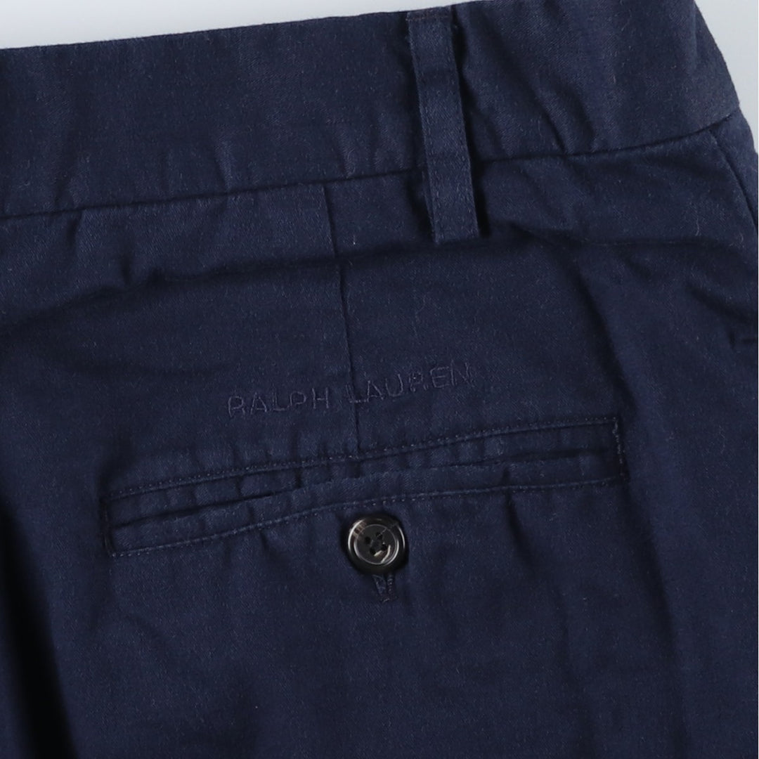Ralph Lauren POLO GOLF Two-pleat Cotton Slacks, Women's XL (W31) cotton navy blue type Vintage Second Hand