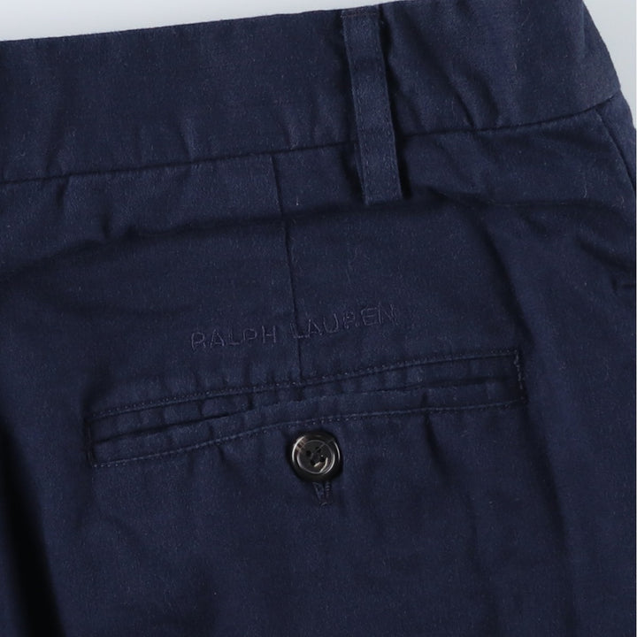 Ralph Lauren POLO GOLF Two-pleat Cotton Slacks, Women's XL (W31) cotton navy blue type Vintage Second Hand