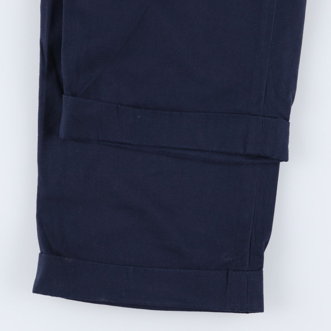 Ralph Lauren POLO GOLF Two-pleat Cotton Slacks, Women's XL (W31) cotton navy blue type Vintage Second Hand