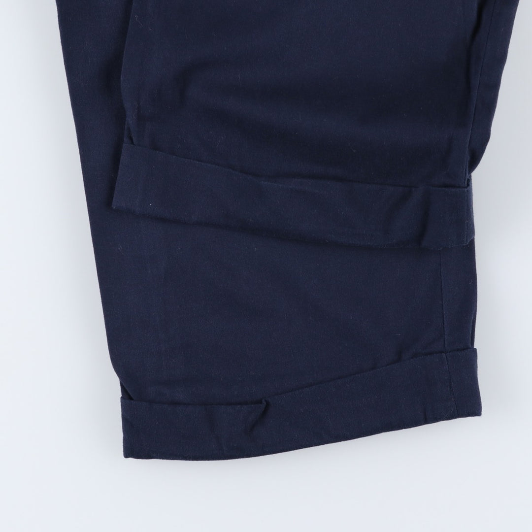 Ralph Lauren POLO GOLF Two-pleat Cotton Slacks, Women's XL (W31) cotton navy blue type Vintage Second Hand