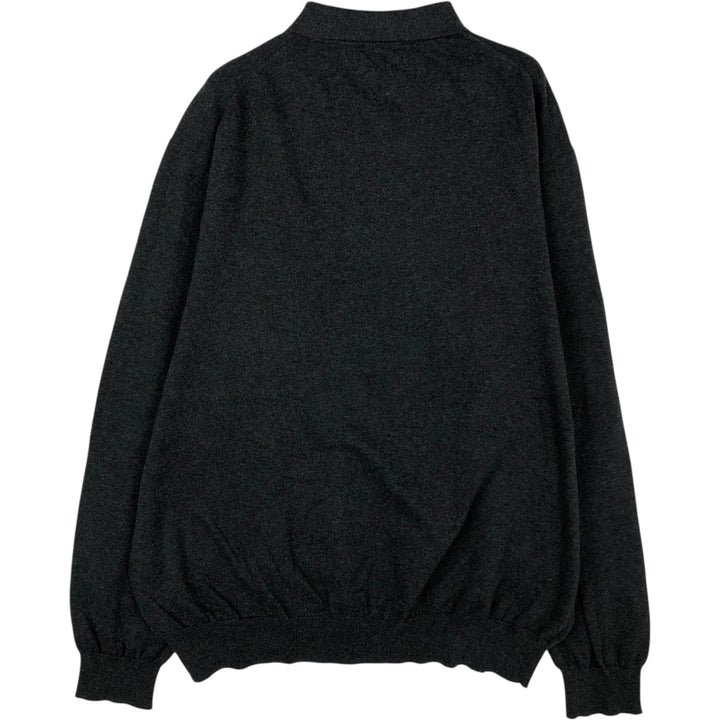 Ralph Lauren POLO RALPH LAUREN polo knit sweater, men's size XXL cotton Charcoal Vintage Second Hand