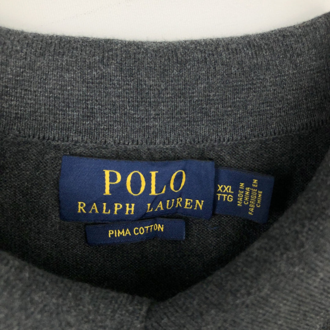Ralph Lauren POLO RALPH LAUREN polo knit sweater, men's size XXL cotton Charcoal Vintage Second Hand
